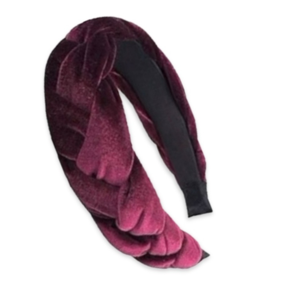 Braided headband Velvet headband Burgundy padded soft comfortable New Boutique